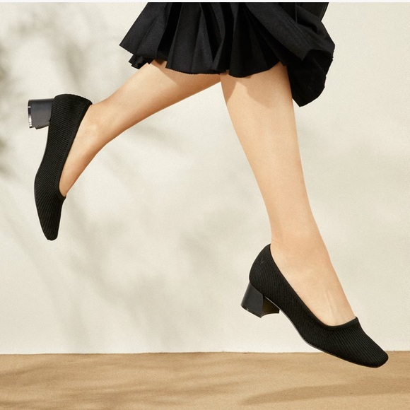 VIVAIA Square-Toe Chunky Heels Melody BlackElegant Pumps Size 39 US